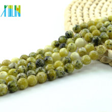 L-0153 8mm Yellow Howlite cuentas de piedras preciosas naturales con 38 cm redondas cuentas de piedra lisa